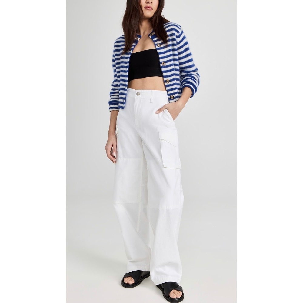 Rag & Bone Nora Womens White Cotton Wide Leg Cargo Pants Size 27